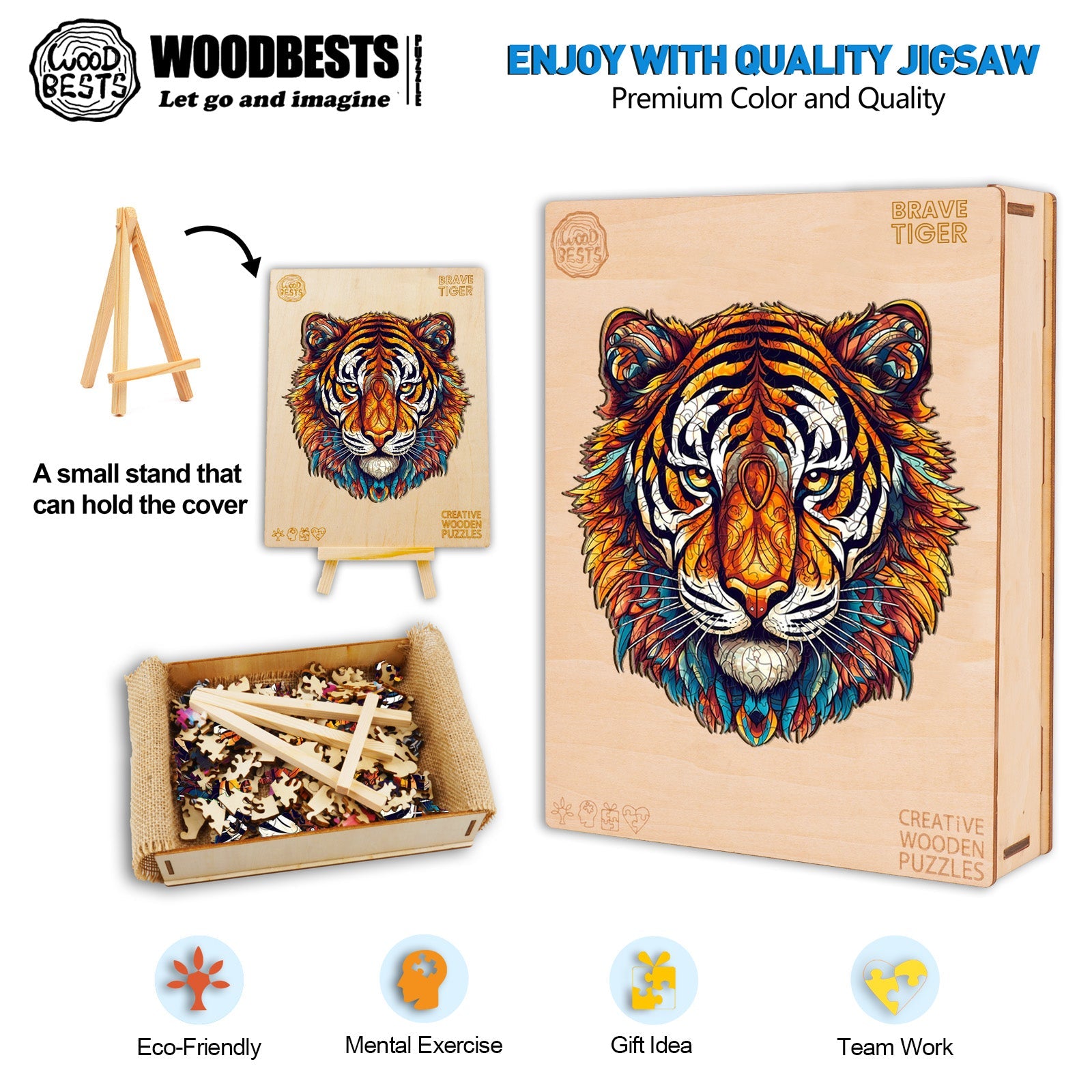 Brave Tiger Wooden Jigsaw Puzzle