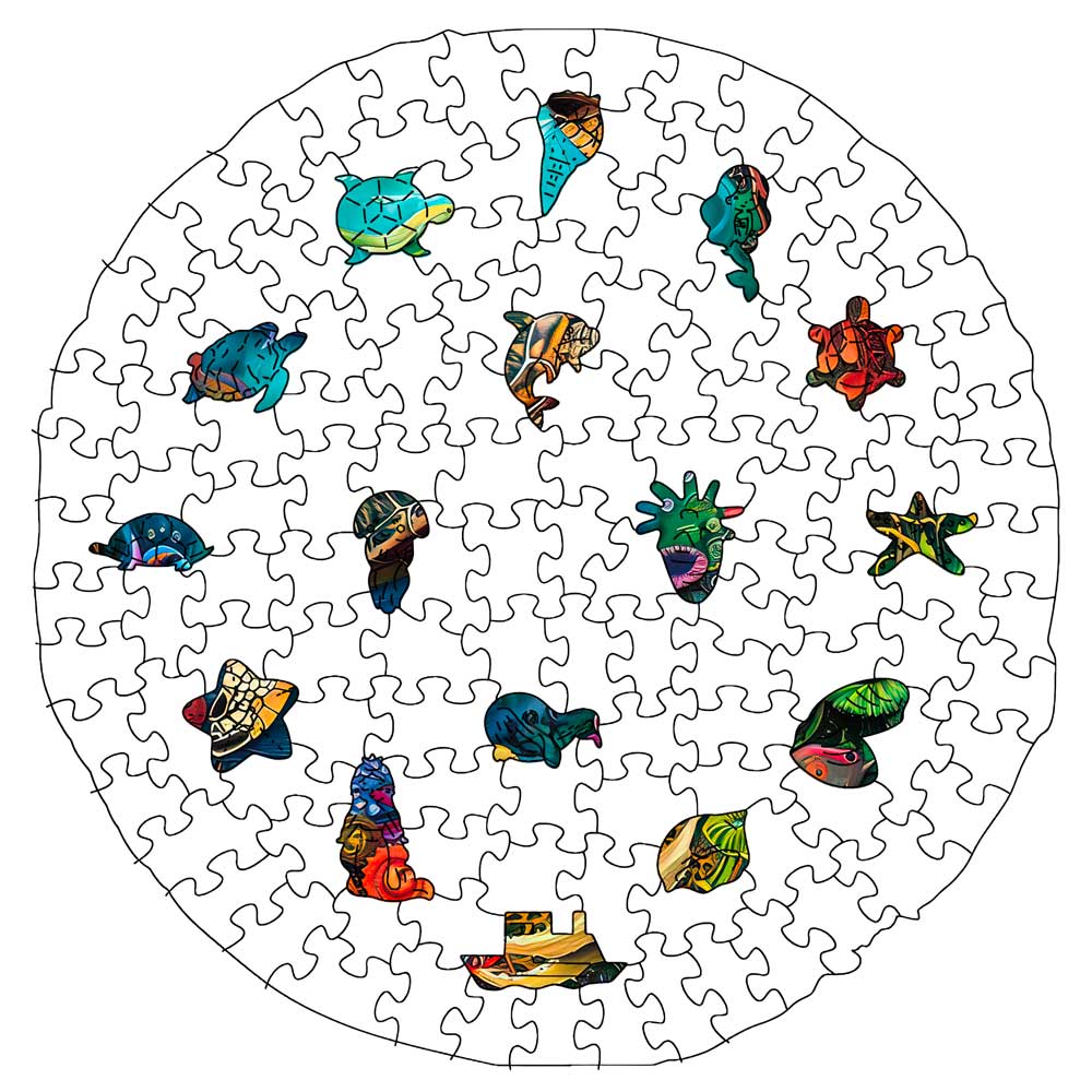 Colorful Turtle - Wooden Jigsaw Puzzle