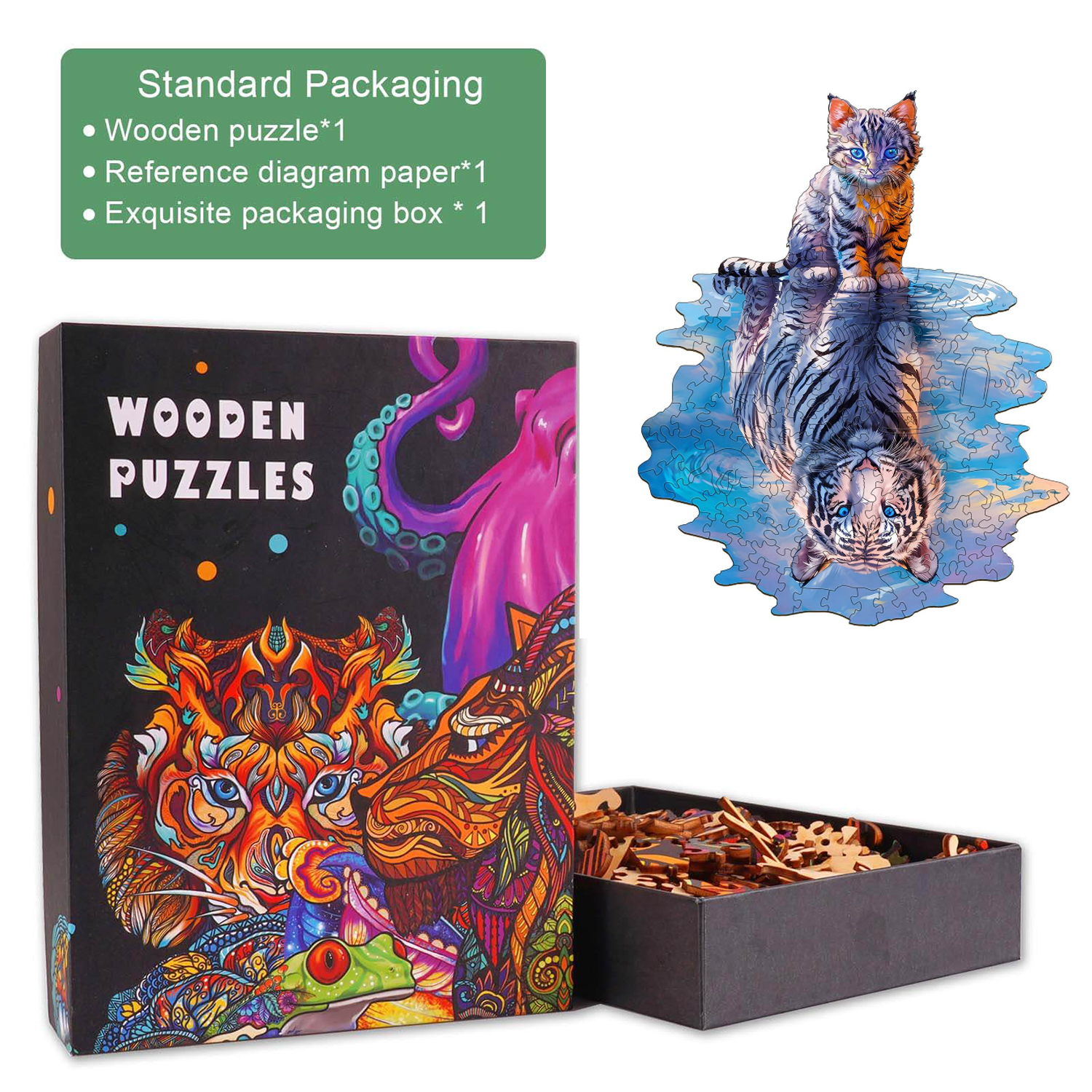Cat Tiger Wooden Jigsaw Puzzle