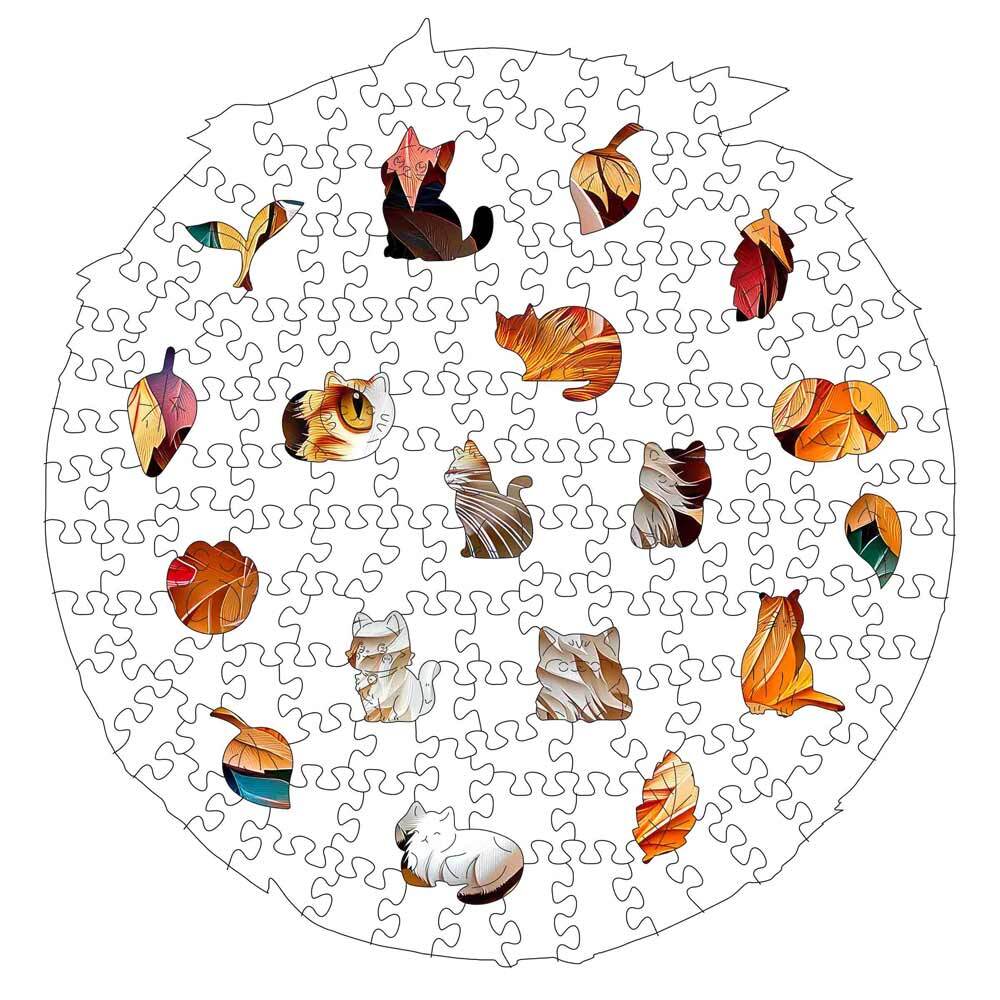 Autumn Cat - Wooden Jigsaw Puzzle