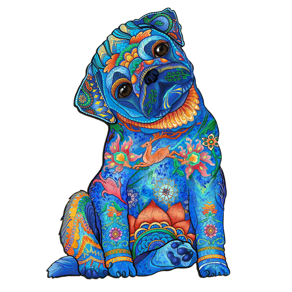 Cute Pug Wooden Jigsaw Puzzle