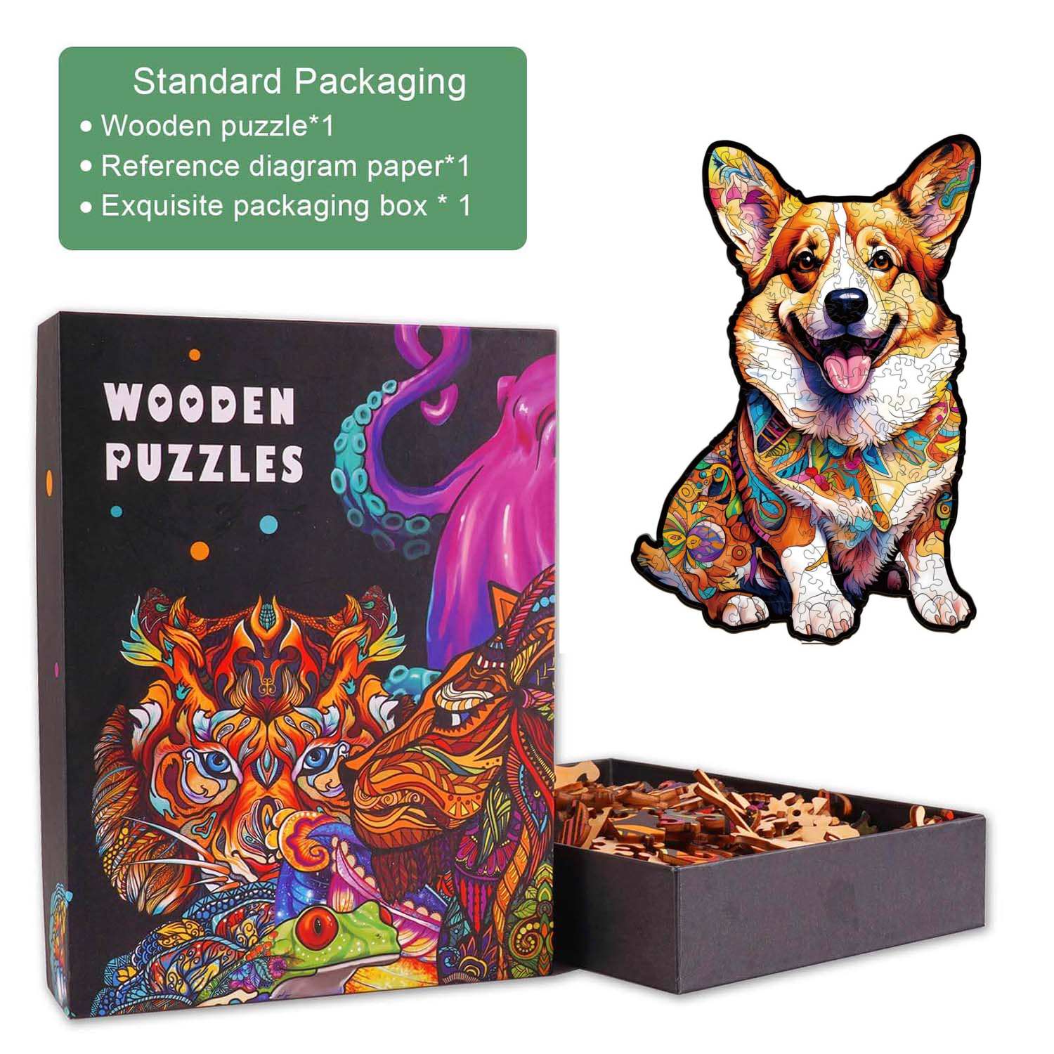 Clever Corgi 2 Wooden Jigsaw Puzzle
