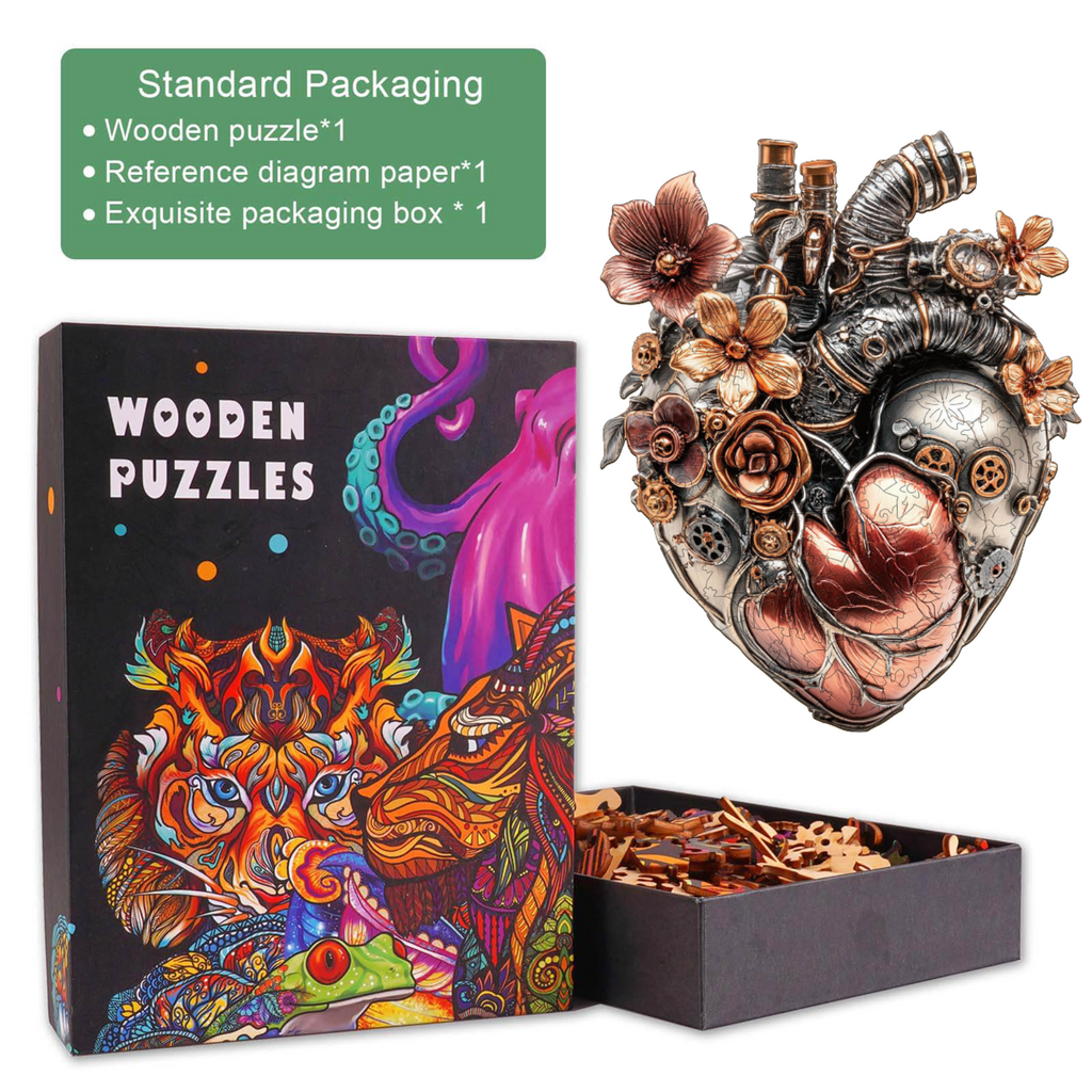 3D Mechanical Heart Wooden Jigsaw Puzzle