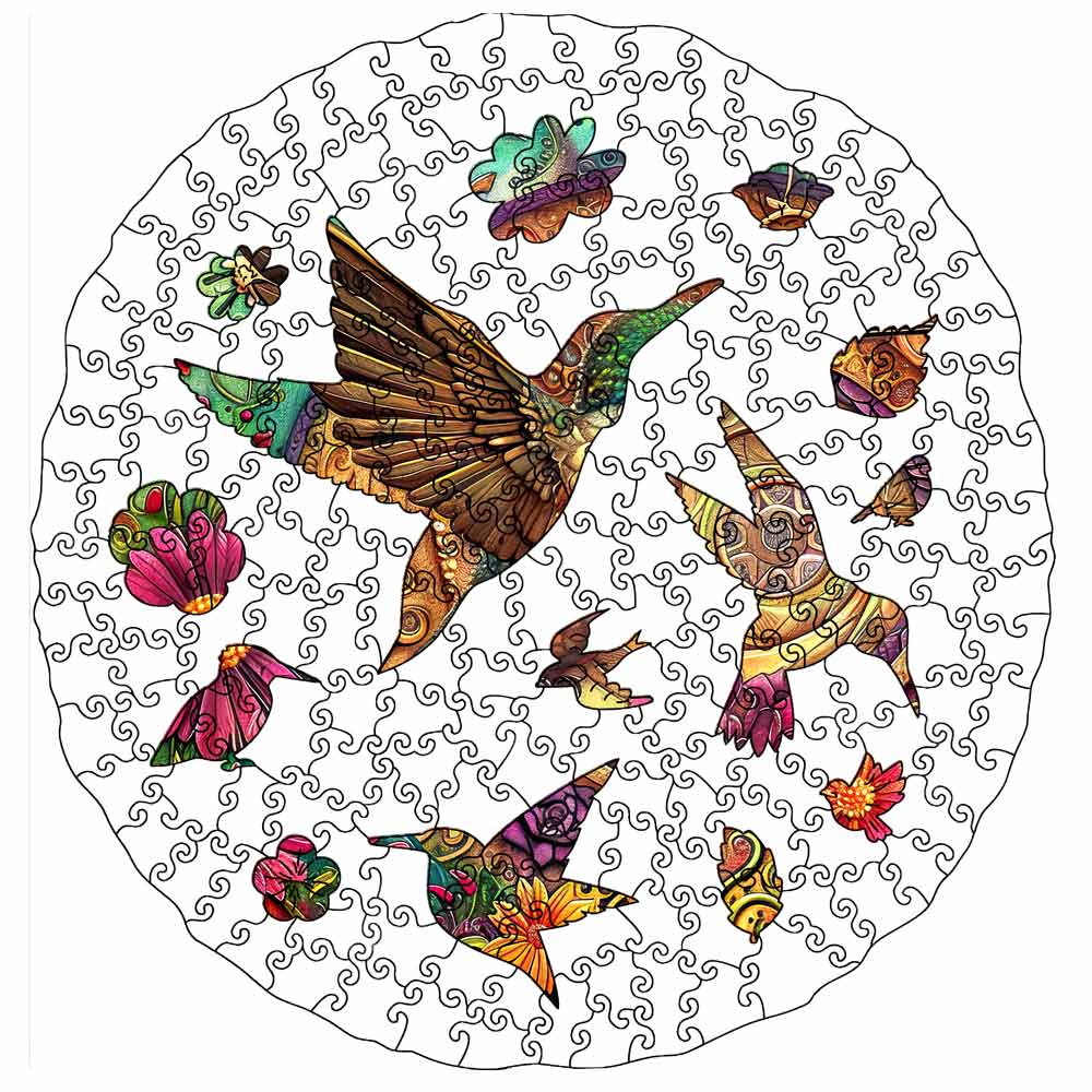 Blossom Hummingbird - Wooden Jigsaw Puzzle