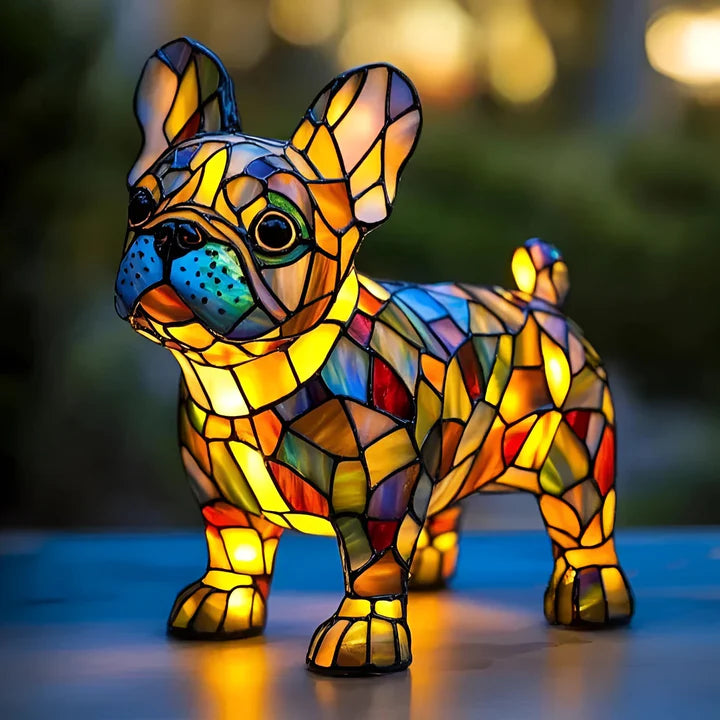 COCO NOIR | Stained-Glass Bulldog Lamp