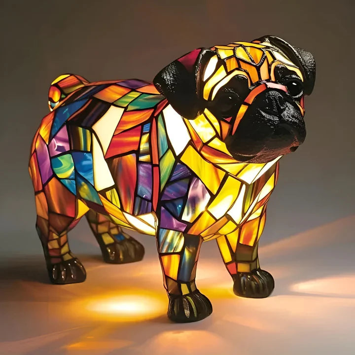 PUCCINO | Stained-Glass Pug Lamp