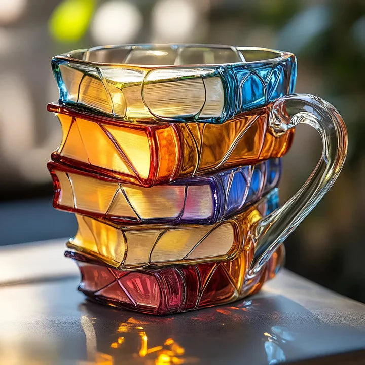 LUMINA LIBRI | Stained-Glass Book Mug