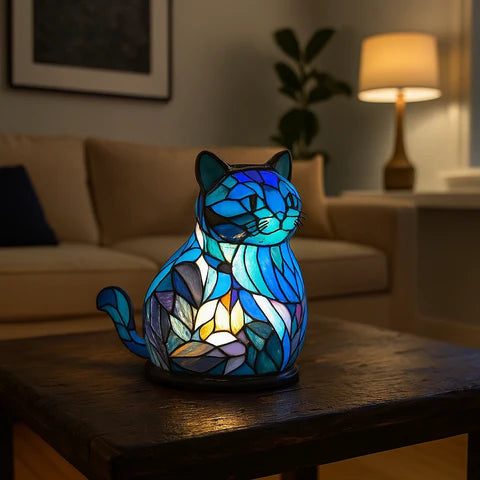 LUMORA | Stained-Glass Cat Lamp