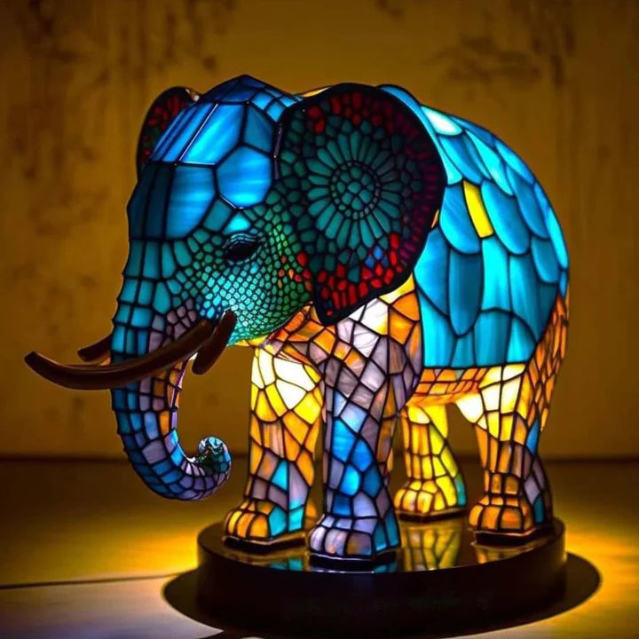 NOA | Stained-Glass Elephant Lamp