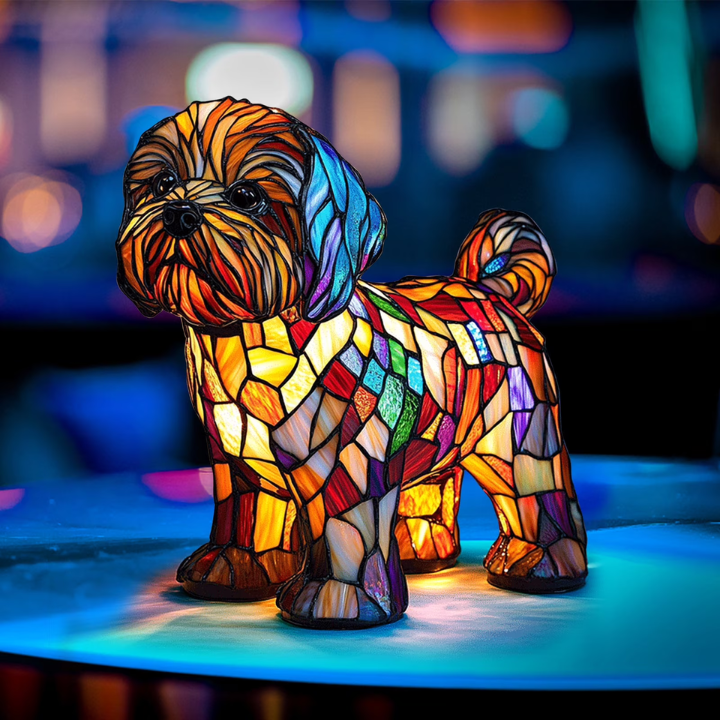 AUREO | Stained-Glass Dog Lamp