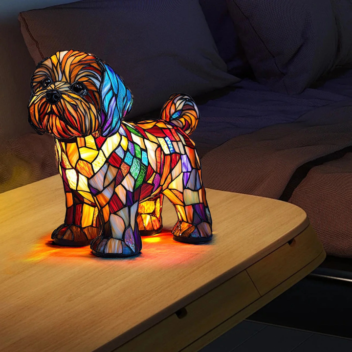 AUREO | Stained-Glass Dog Lamp