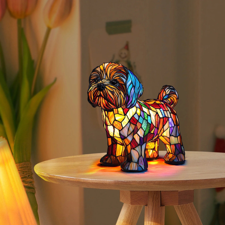 AUREO | Stained-Glass Dog Lamp