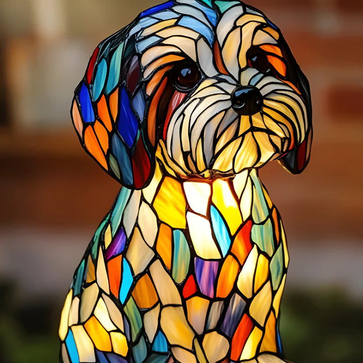 AUREO | Stained-Glass Dog Lamp