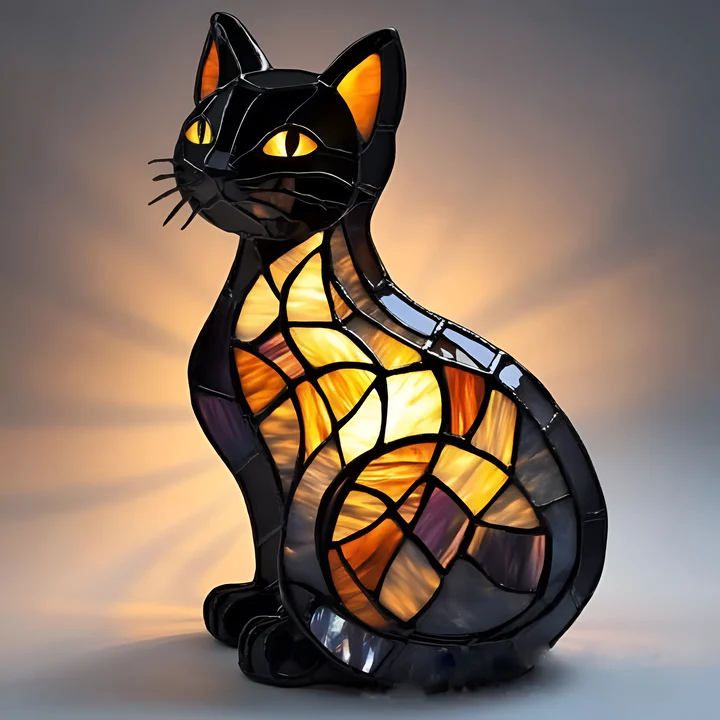 SOLARA | Stained-Glass Cat Lamp