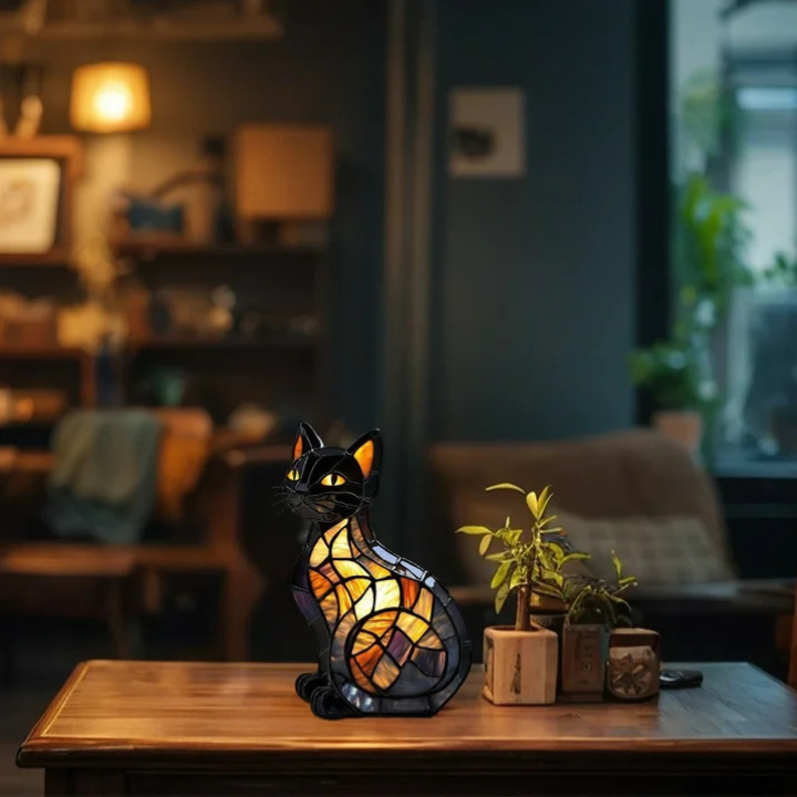 SOLARA | Stained-Glass Cat Lamp