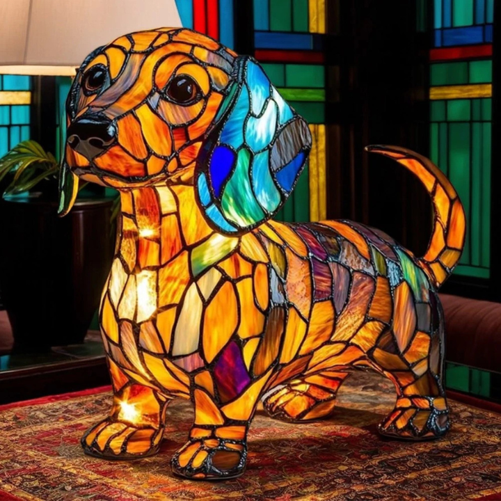 DAKARI | Stained-Glass Dachshund Lamp