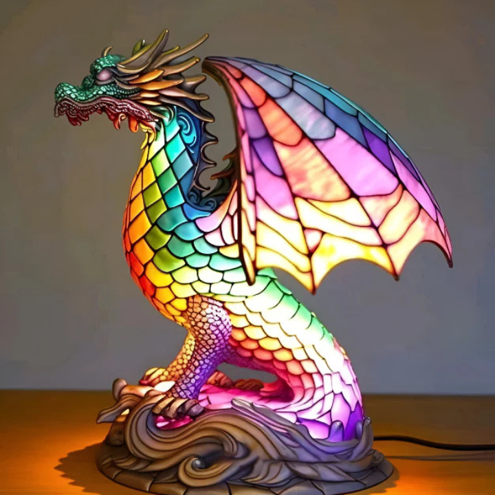 DRACORA | Stained-Glass Dragon Lamp