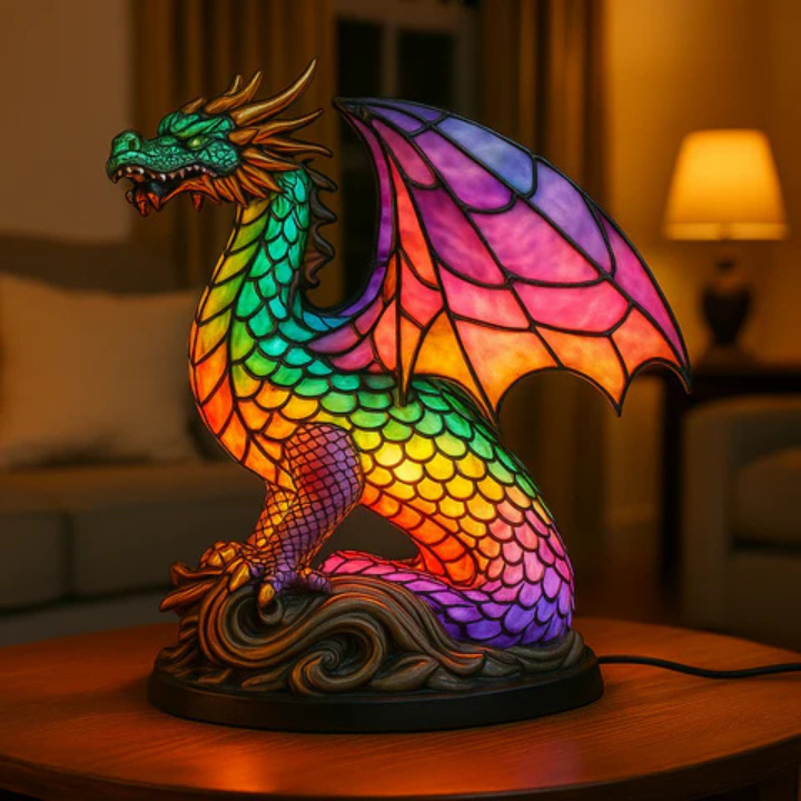 DRACORA | Stained-Glass Dragon Lamp