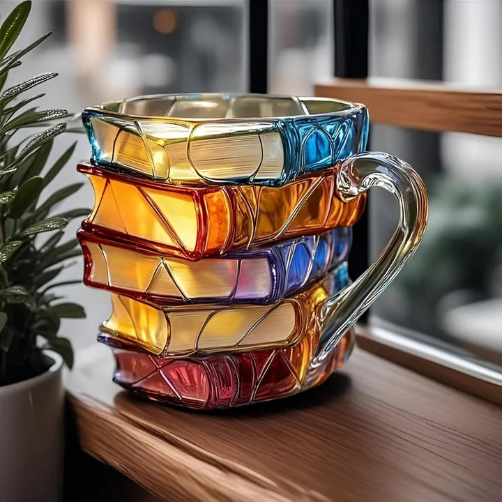 LUMINA LIBRI | Stained-Glass Book Mug