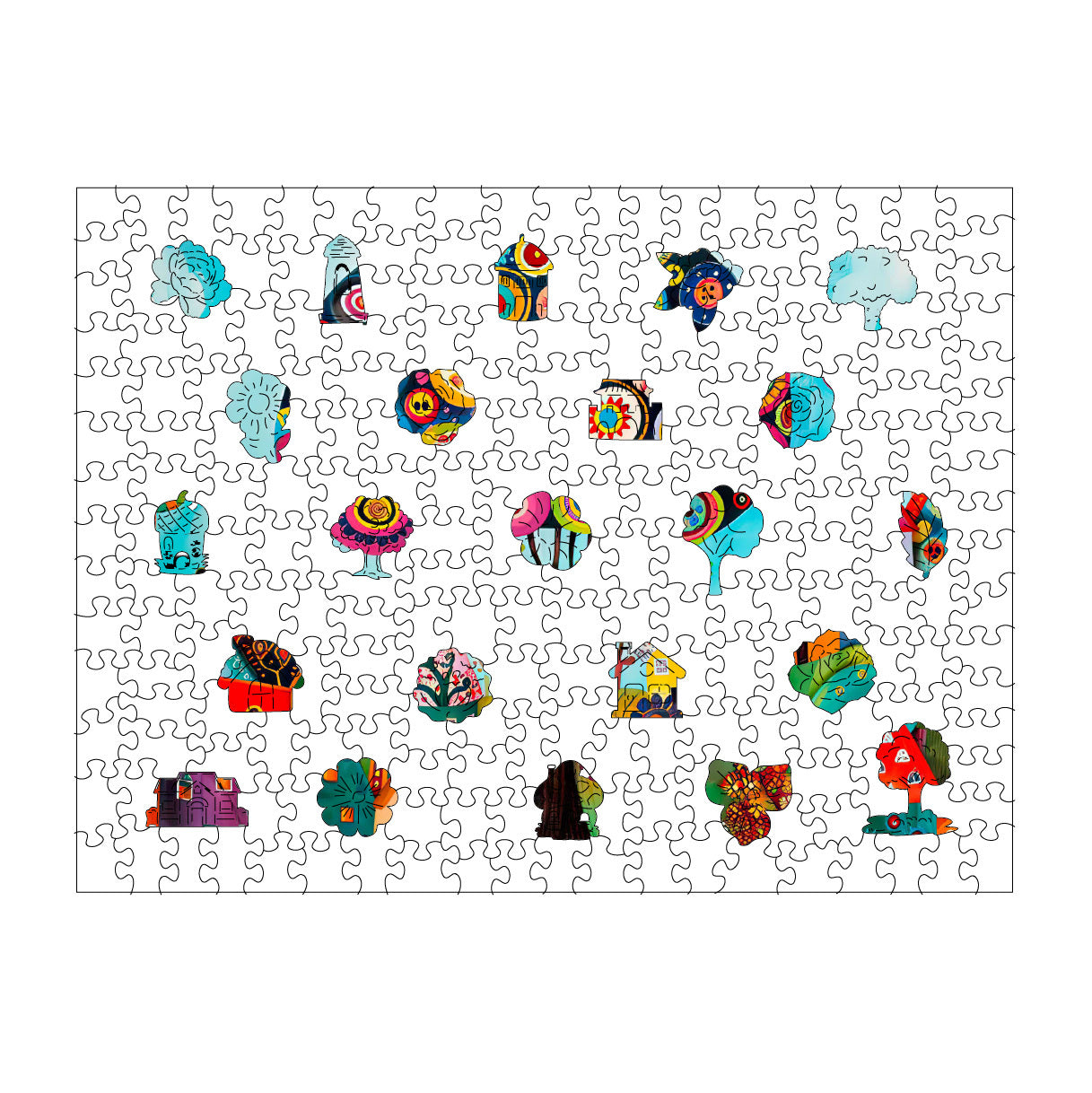 Vibrant Village - Wooden Jigsaw Puzzle