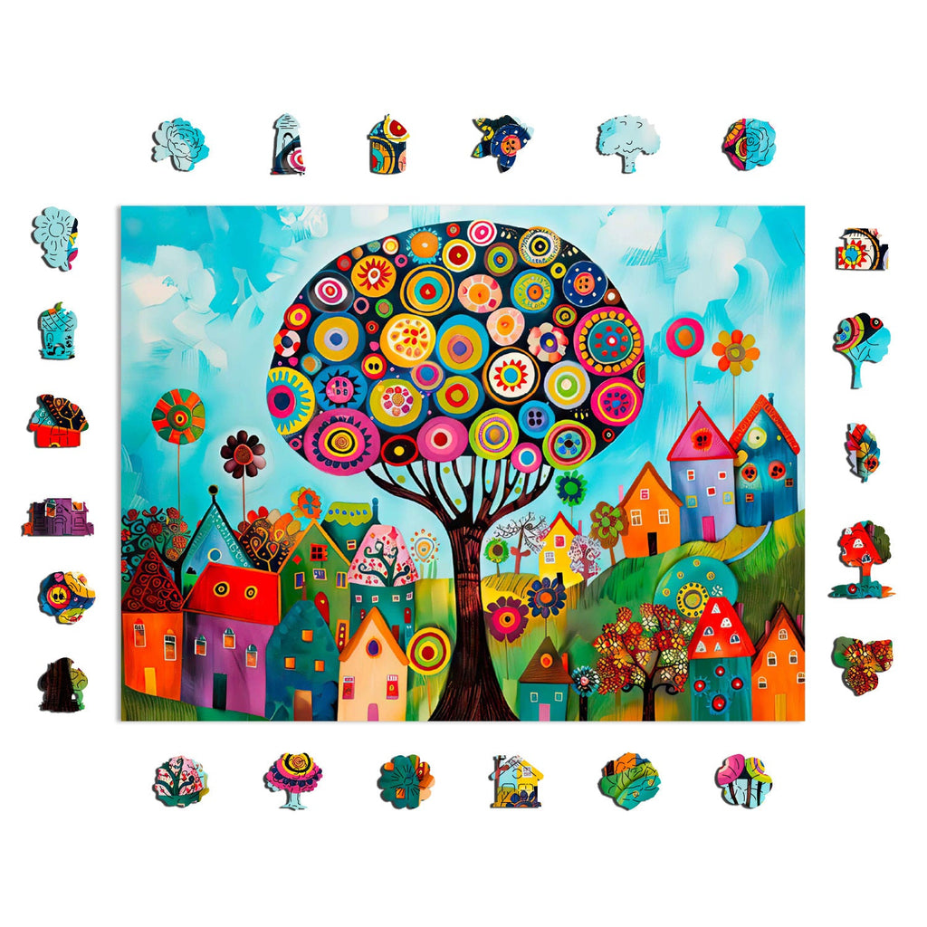 Vibrant Village - Wooden Jigsaw Puzzle
