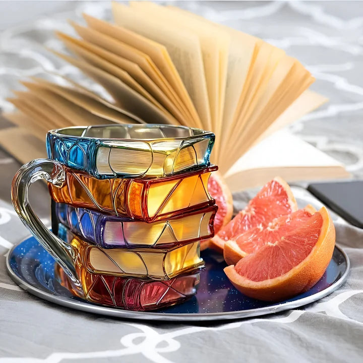 LUMINA LIBRI | Stained-Glass Book Mug