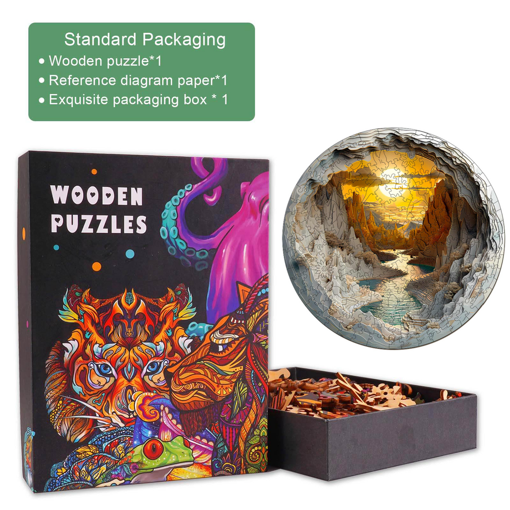 3D vision inside the cave-1 Wooden Jigsaw Puzzle