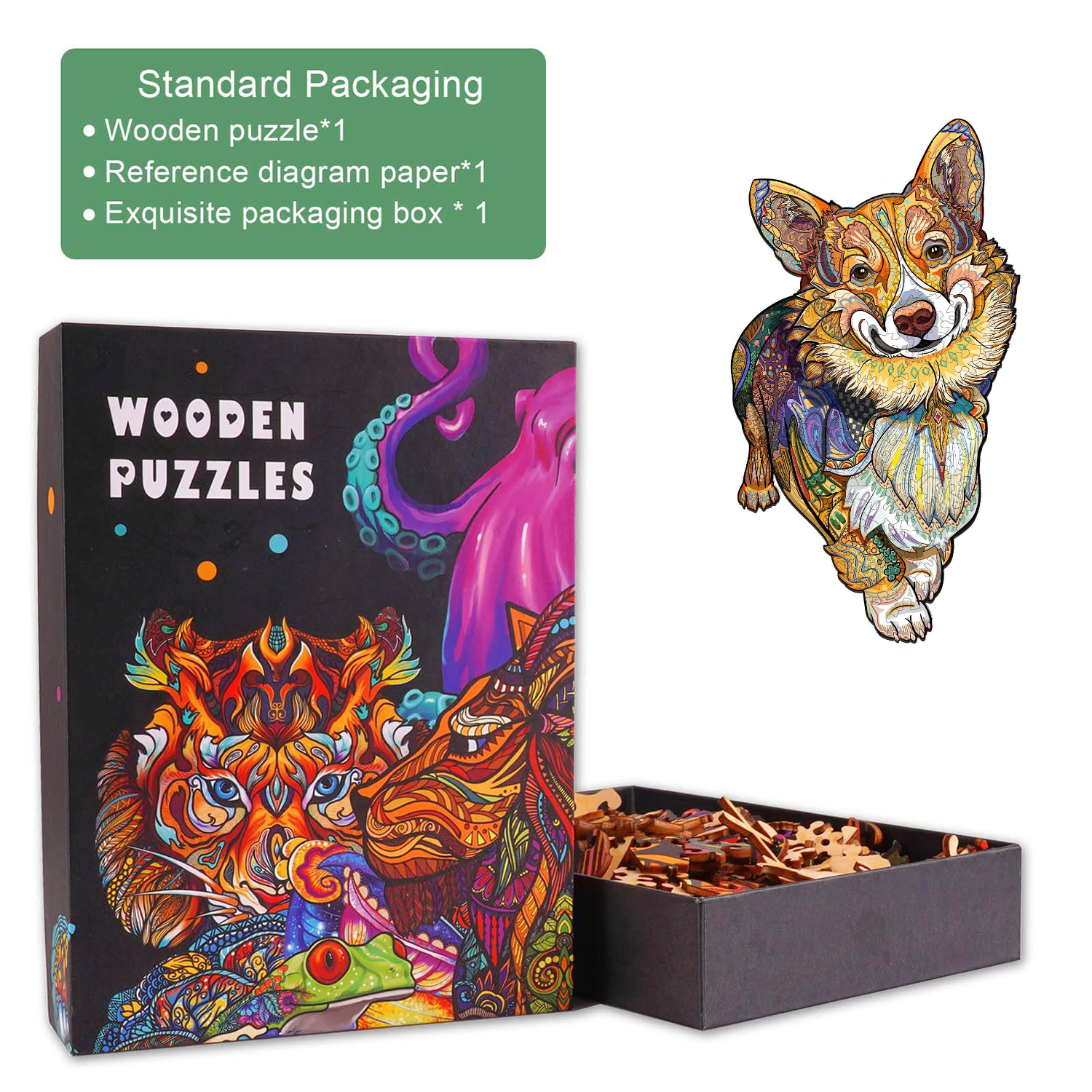 Clever Corgi Wooden Jigsaw Puzzle