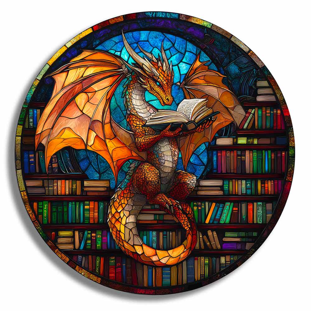 Dragon Stained Glass - Wooden Jigsaw Puzzle